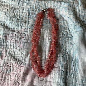 Chic Pink Crystal Quartz Necklace